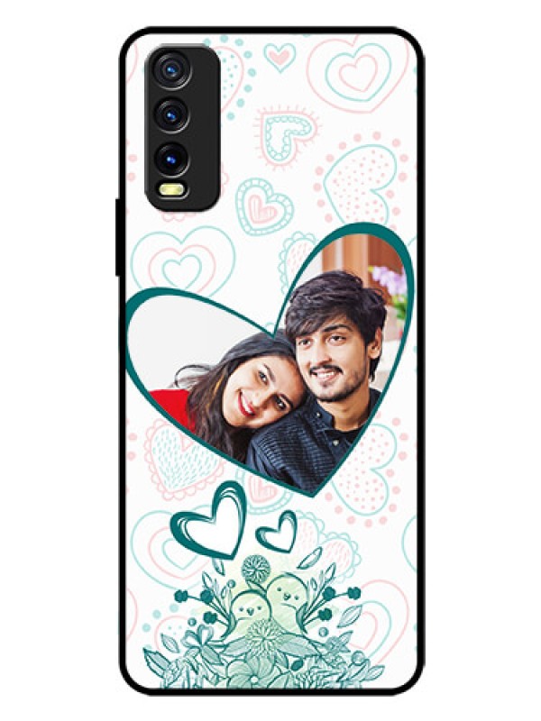 Custom Vivo Y20A Photo Printing on Glass Case  - Premium Couple Design