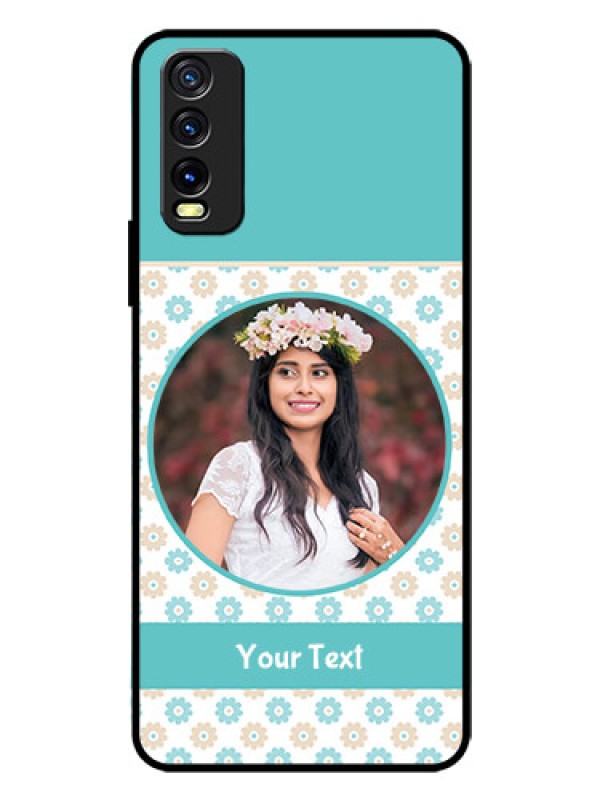 Custom Vivo Y20A Custom Glass Mobile Case  - Beautiful Flowers Design