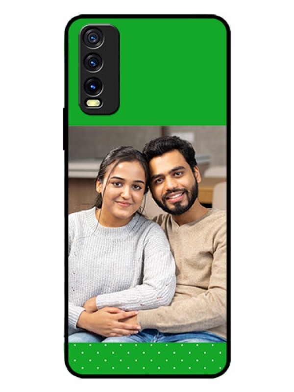 Custom Vivo Y20A Personalized Glass Phone Case  - Green Pattern Design