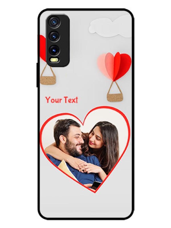 Custom Vivo Y20A Custom Glass Mobile Case  - Parachute Love Design