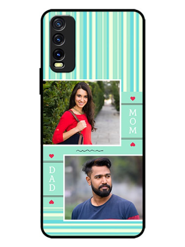 Custom Vivo Y20A Custom Glass Phone Case  - Mom & Dad Pic Design
