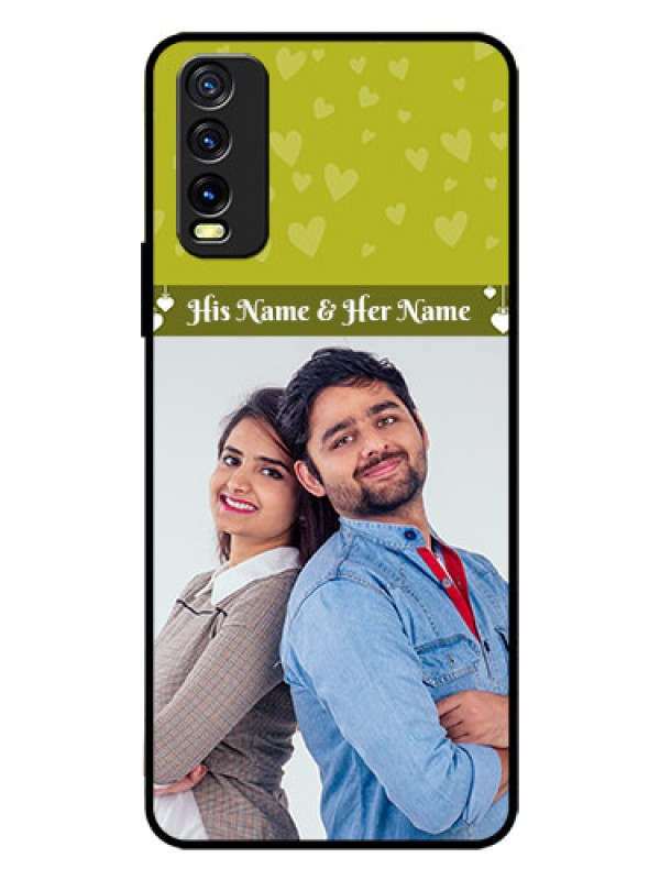 Custom Vivo Y20A Custom Glass Phone Case  - You & Me Heart Design