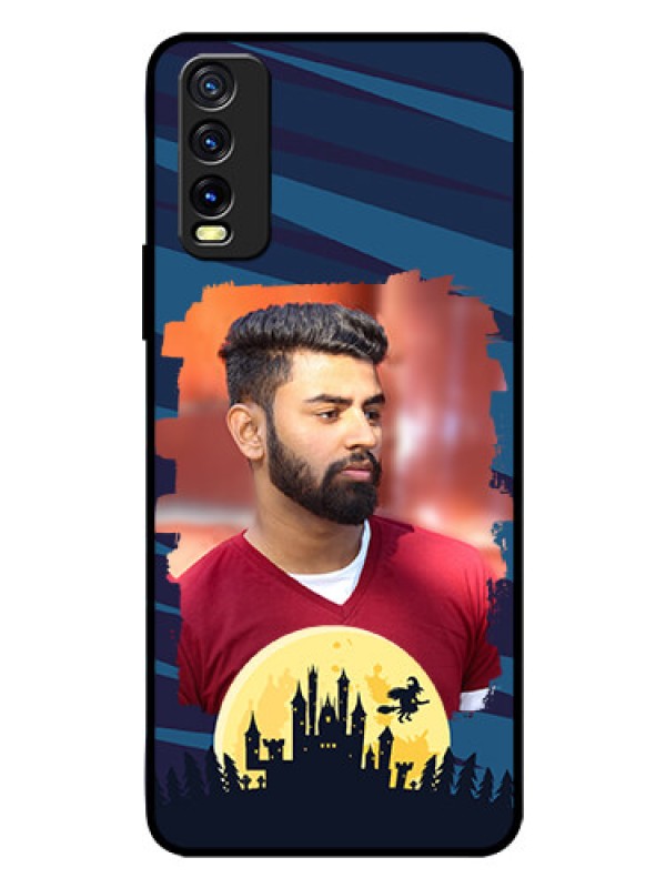 Custom Vivo Y20A Photo Printing on Glass Case  - Halloween Witch Design 