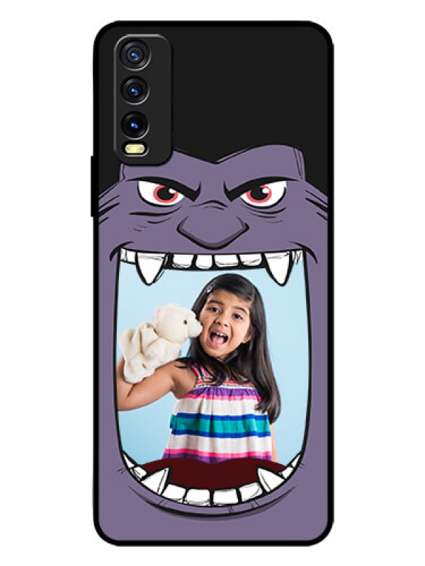 Custom Vivo Y20A Custom Glass Phone Case  - Angry Monster Design