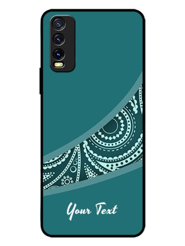 Custom Vivo Y20A Photo Printing on Glass Case - semi visible floral Design