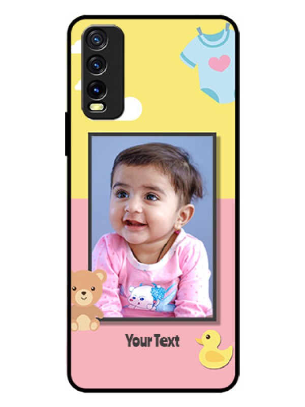 Custom Vivo Y20G Photo Printing on Glass Case  - Kids 2 Color Design