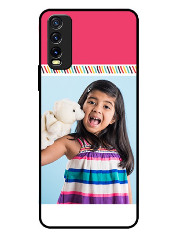 Custom Vivo Y20G Personalized Glass Phone Case  - Line art design