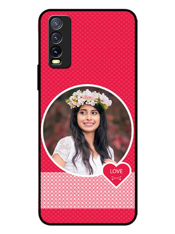 Custom Vivo Y20I Personalised Glass Phone Case  - Pink Pattern Design