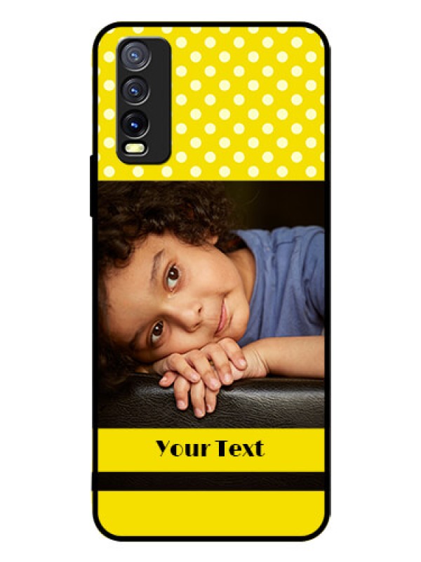 Custom Vivo Y20I Custom Glass Phone Case  - Bright Yellow Case Design