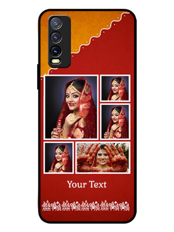Custom Vivo Y20I Personalized Glass Phone Case  - Wedding Pic Upload Design