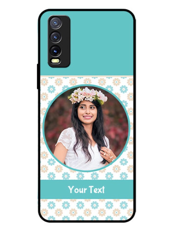 Custom Vivo Y20I Custom Glass Mobile Case  - Beautiful Flowers Design