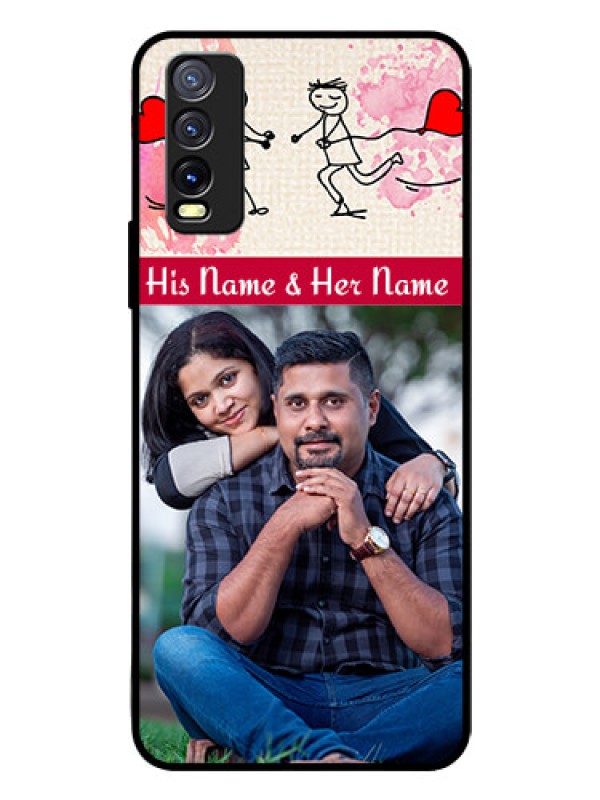 Custom Vivo Y20I Photo Printing on Glass Case  - You and Me Case Design