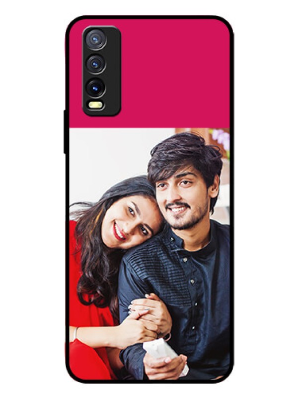 Custom Vivo Y20I Custom Glass Mobile Case  - Anniversary Cover Design