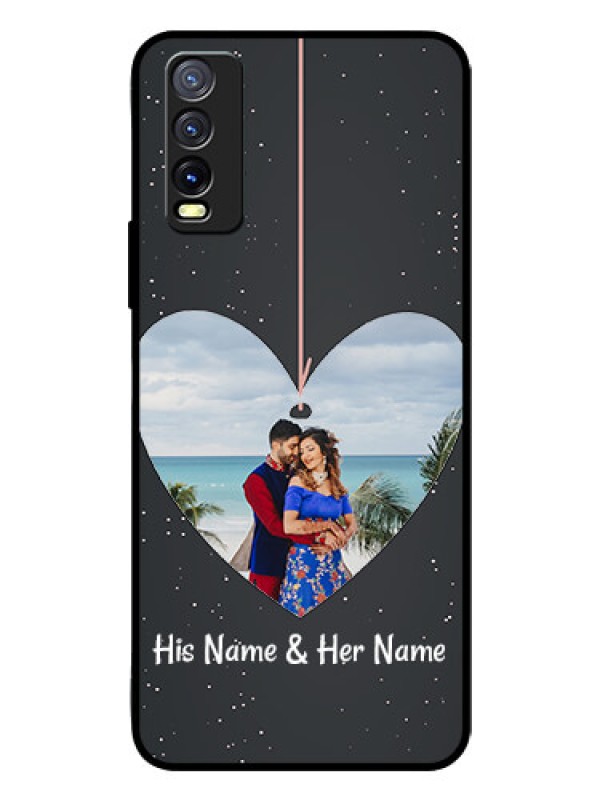 Custom Vivo Y20I Custom Glass Phone Case  - Hanging Heart Design