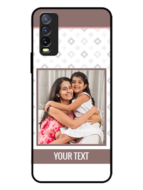 Custom Vivo Y20I Photo Printing on Glass Case  - Simple Diamond Design