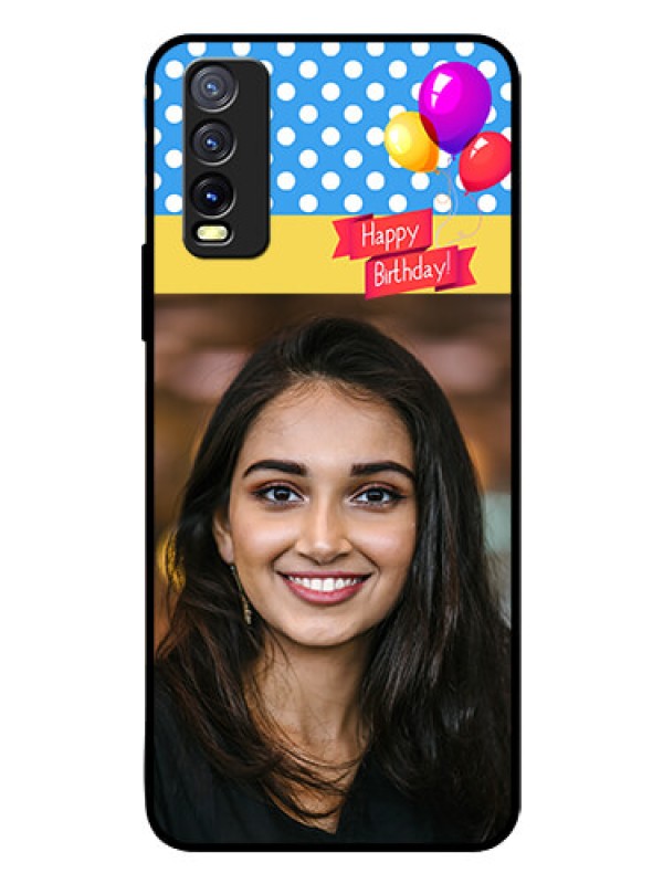 Custom Vivo Y20I Custom Glass Mobile Case  - Happy Birthday Design