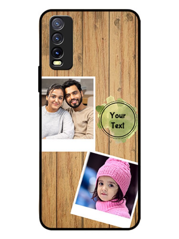 Custom Vivo Y20I Custom Glass Phone Case  - Wooden Texture Design