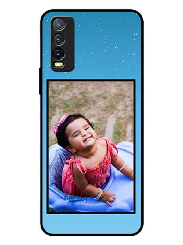 Custom Vivo Y20I Custom Glass Mobile Case  - Wave Pattern Colorful Design