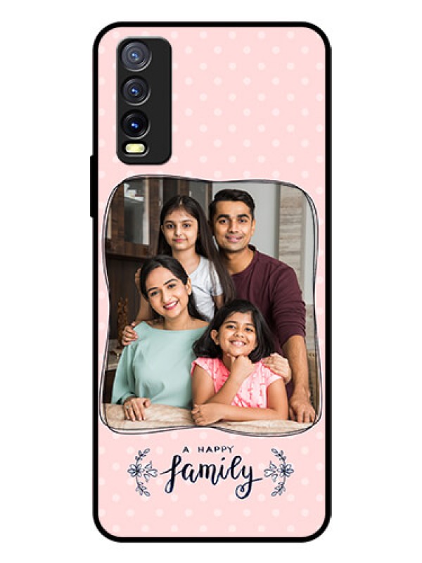 Custom Vivo Y20I Custom Glass Phone Case  - Family with Dots Design
