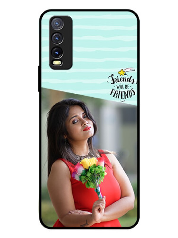 Custom Vivo Y20I Custom Glass Phone Case  - Friends Picture Icon Design