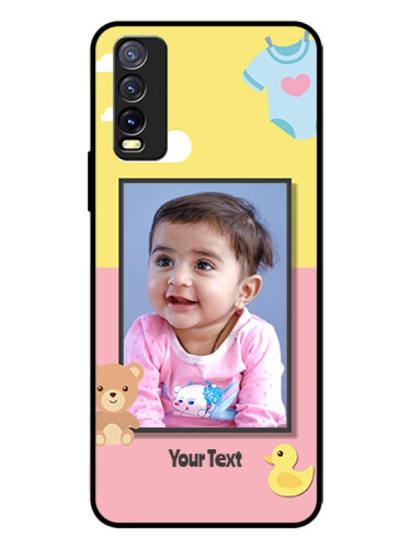 Custom Vivo Y20I Photo Printing on Glass Case  - Kids 2 Color Design
