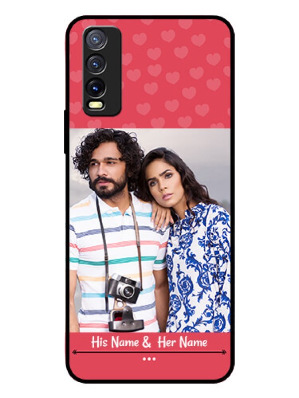 Custom Vivo Y20I Photo Printing on Glass Case  - Simple Love Design