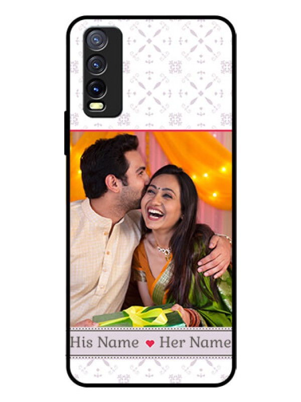 Custom Vivo Y20I Custom Glass Mobile Case  - with Photo and Ethnic Design