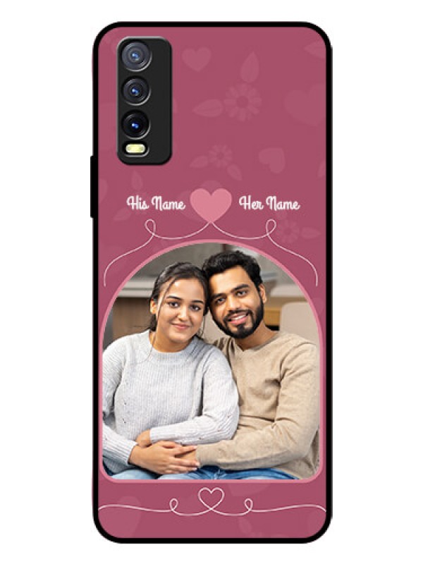 Custom Vivo Y20I Photo Printing on Glass Case  - Love Floral Design