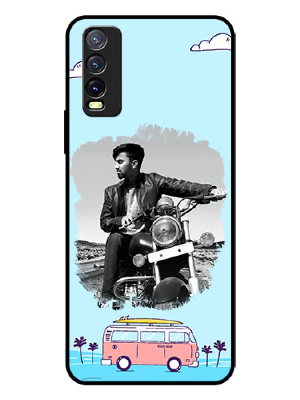 Custom Vivo Y20I Photo Printing on Glass Case  - Travel & Adventure Design