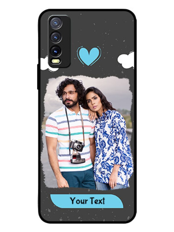 Custom Vivo Y20I Custom Glass Phone Case  - Splashes with love doodles Design