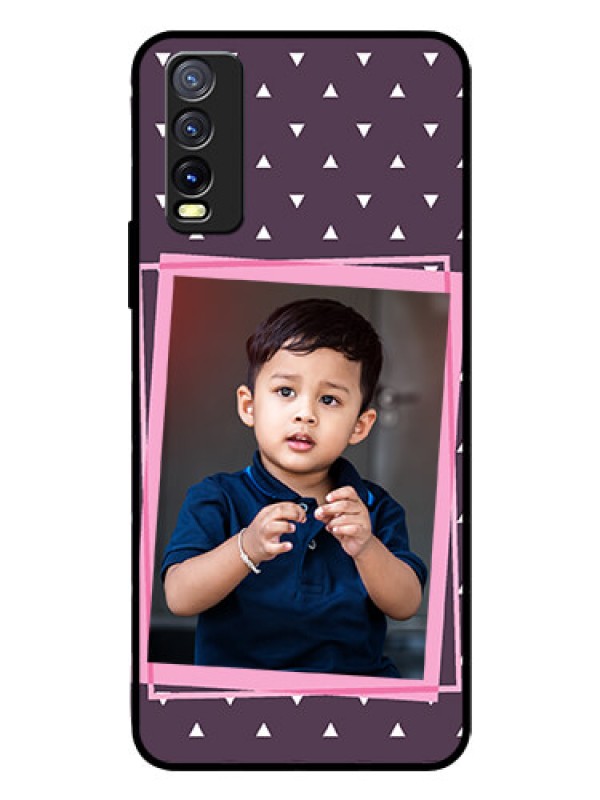 Custom Vivo Y20I Custom Glass Mobile Case  - Triangle Pattern Dotted Design