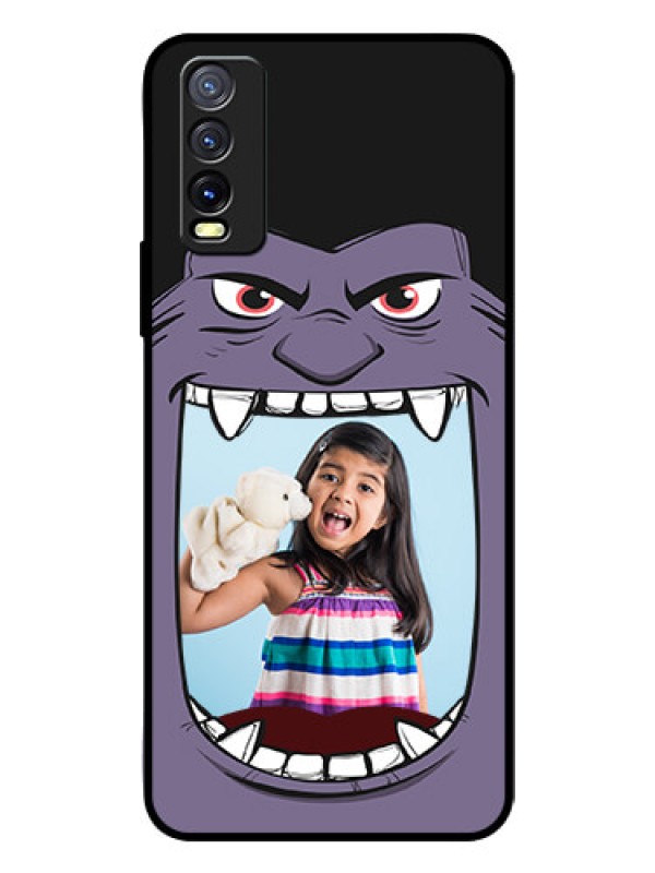 Custom Vivo Y20I Custom Glass Phone Case  - Angry Monster Design