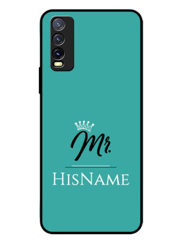 Custom Vivo Y20I Custom Glass Phone Case Mr with Name