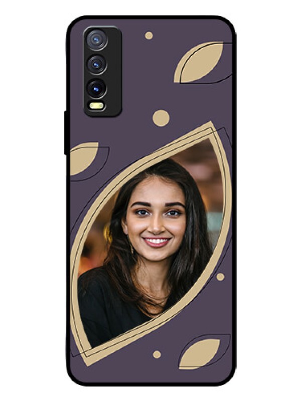 Custom Vivo Y20i Custom Glass Mobile Case - Falling Leaf Design