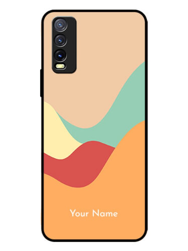 Custom Vivo Y20i Personalized Glass Phone Case - Ocean Waves Multi-colour Design