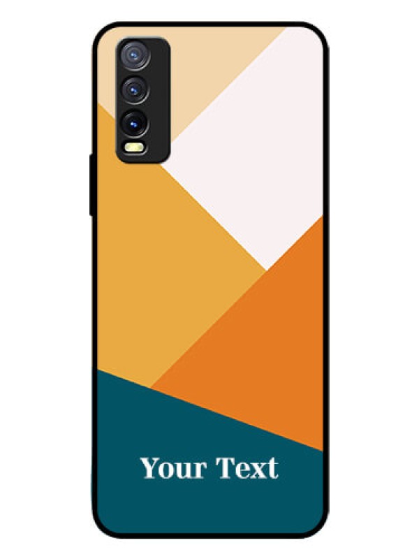 Custom Vivo Y20i Personalized Glass Phone Case - Stacked Multi-colour Design