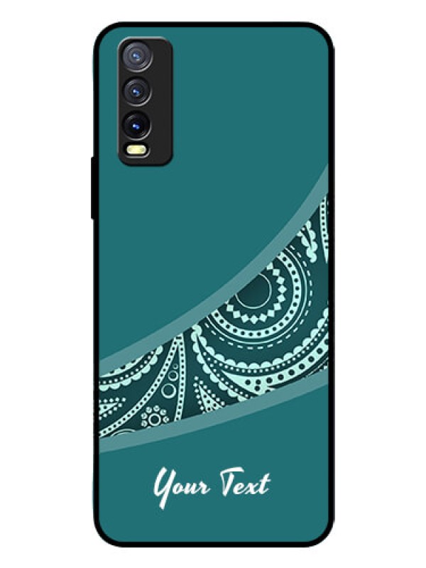 Custom Vivo Y20i Photo Printing on Glass Case - semi visible floral Design