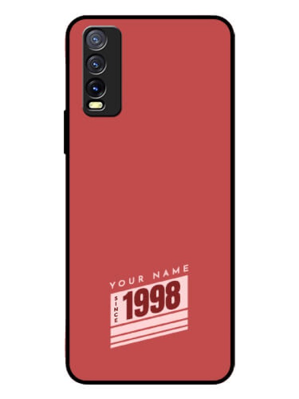 Custom Vivo Y20i Custom Glass Phone Case - Red custom year of birth Design