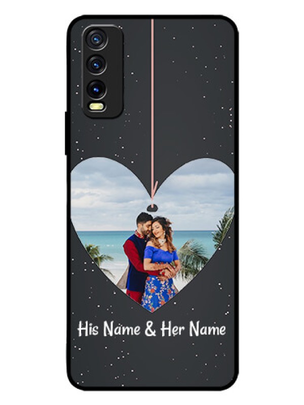 Custom Vivo Y20T Custom Glass Phone Case - Hanging Heart Design