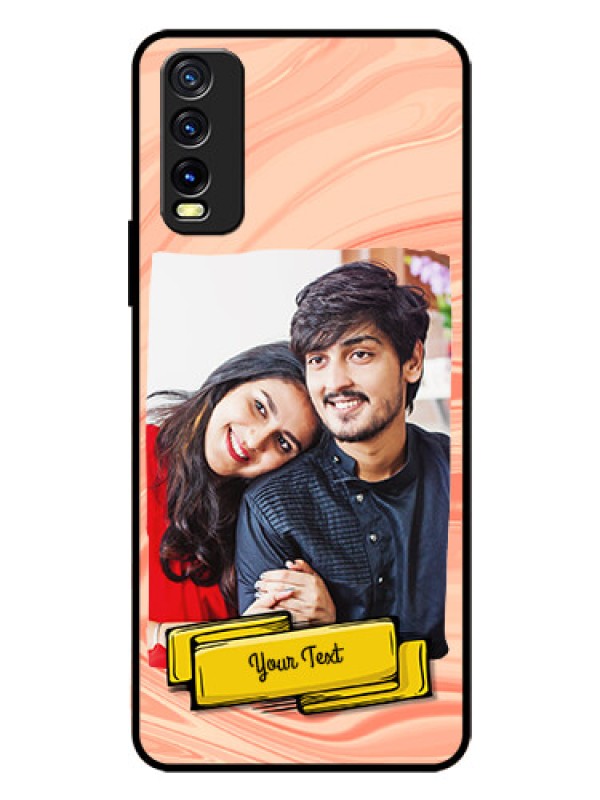 Custom Vivo Y20T Personalized Glass Phone Case - Marble Texture Design