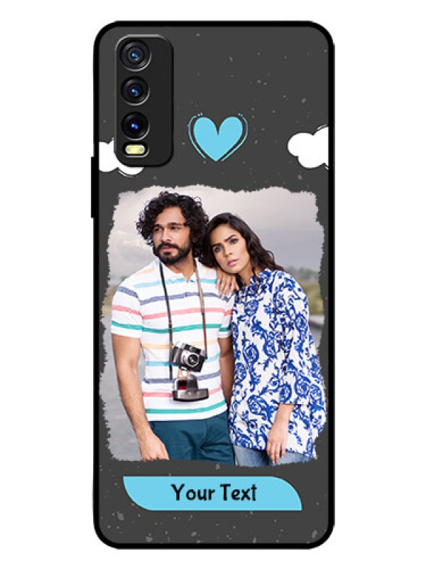 Custom Vivo Y20T Custom Glass Phone Case - Splashes with love doodles Design