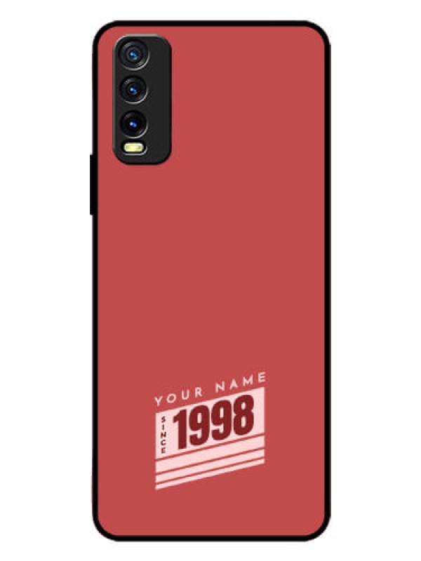 Custom Vivo Y20T Custom Glass Phone Case - Red custom year of birth Design
