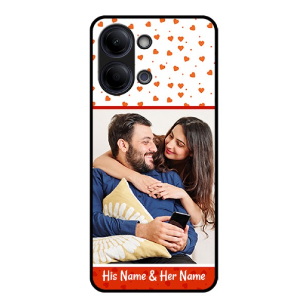 Vivo Y21 5G Custom Glass Phone Case - Orange Love Symbol Design