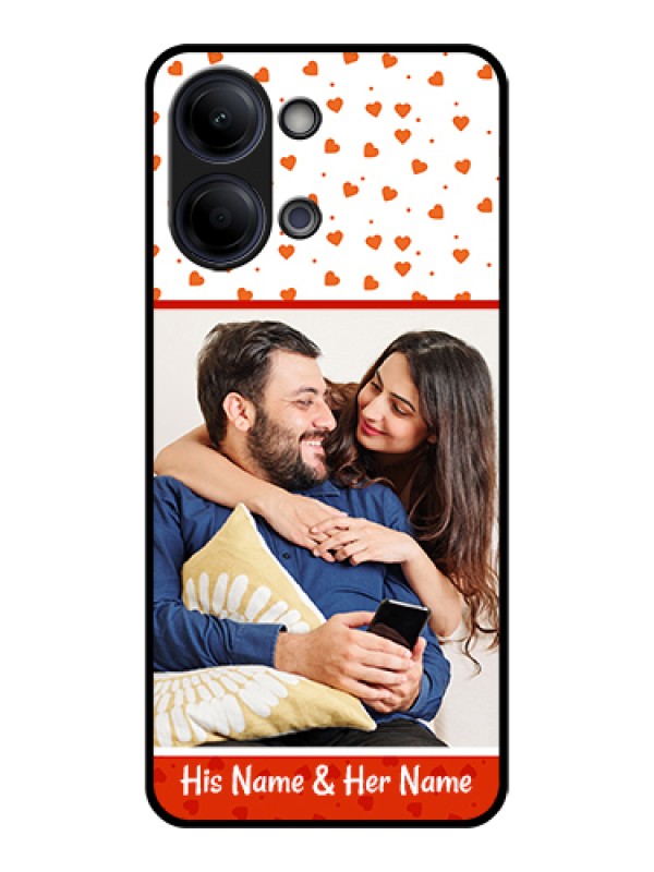 Custom Vivo Y21 5G Custom Glass Phone Case - Orange Love Symbol Design
