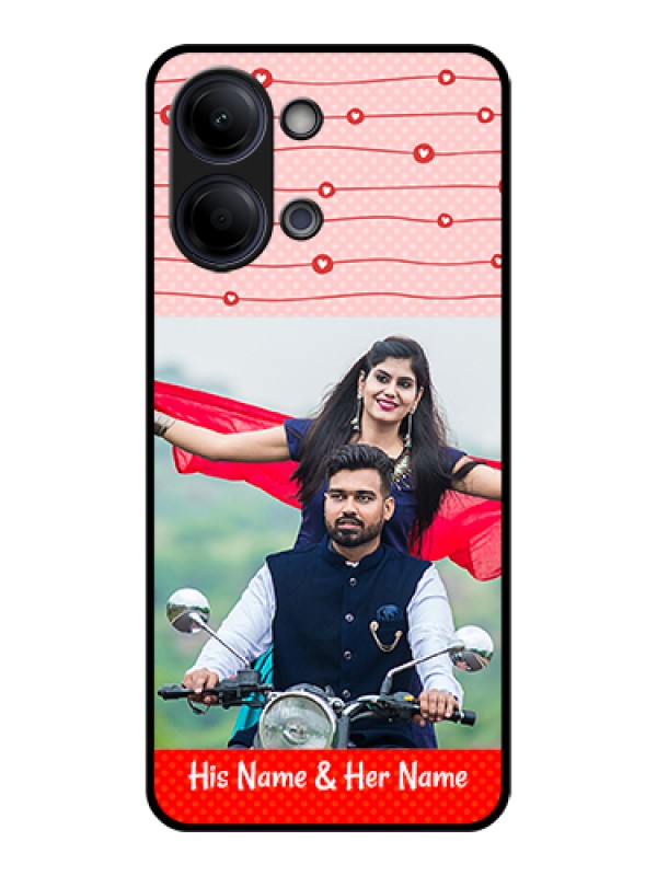 Custom Vivo Y21 5G Custom Glass Phone Case - Red Pattern Case Design