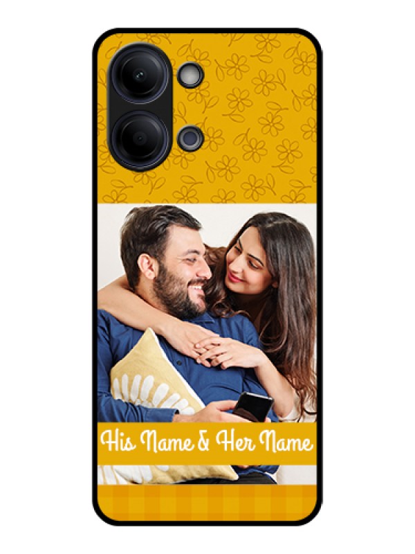 Custom Vivo Y21 5G Custom Glass Phone Case - Yellow Floral Design