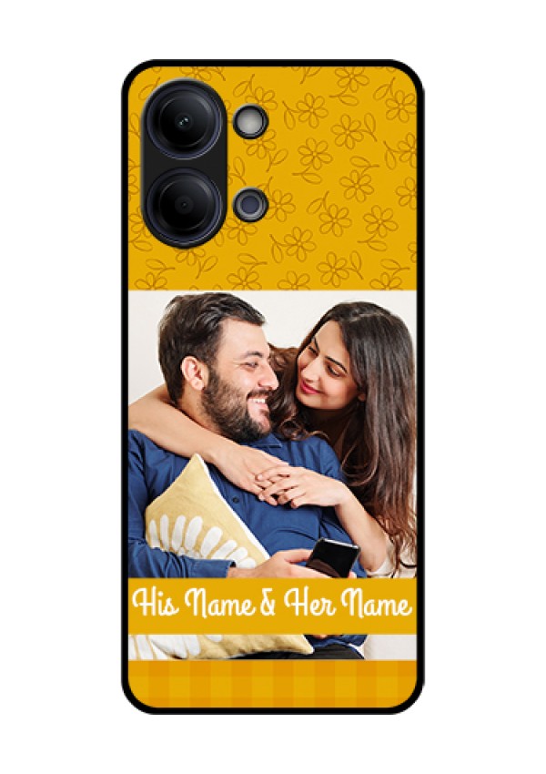 Vivo Y21 5G Custom Glass Phone Case - Yellow Floral Design