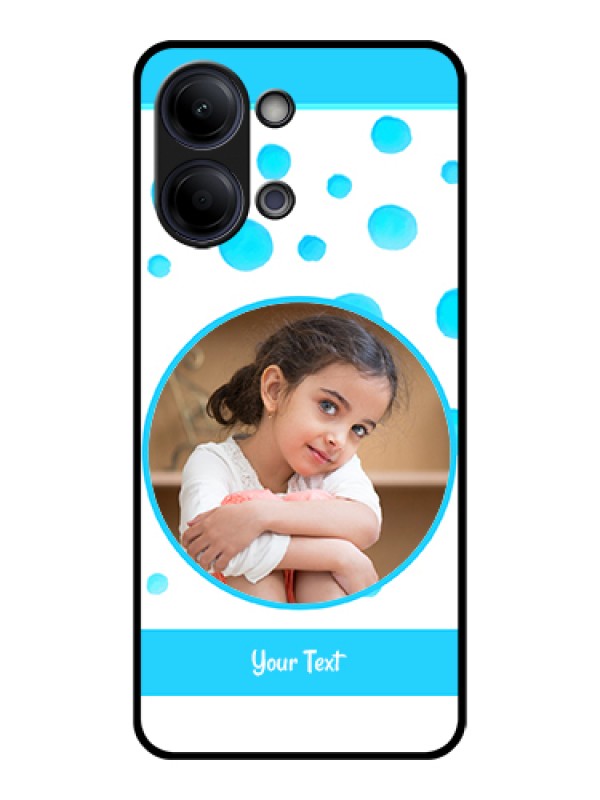 Custom Vivo Y21 5G Custom Glass Phone Case - Blue Bubbles Pattern Design