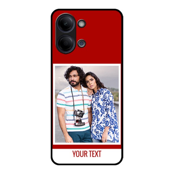 Vivo Y21 5G Custom Glass Phone Case - Red Color Design Vivo Y21 5G Custom Glass Phone Case - Red Color Design
