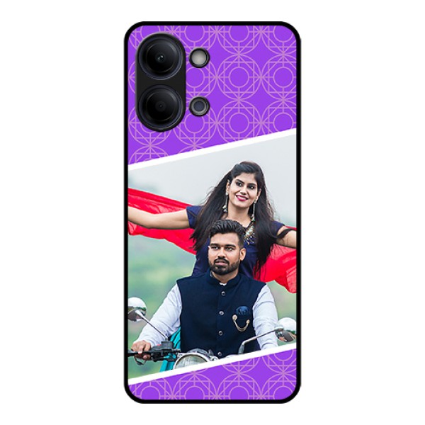 Vivo Y21 5G Custom Glass Phone Case - Violet Color Pattern Design